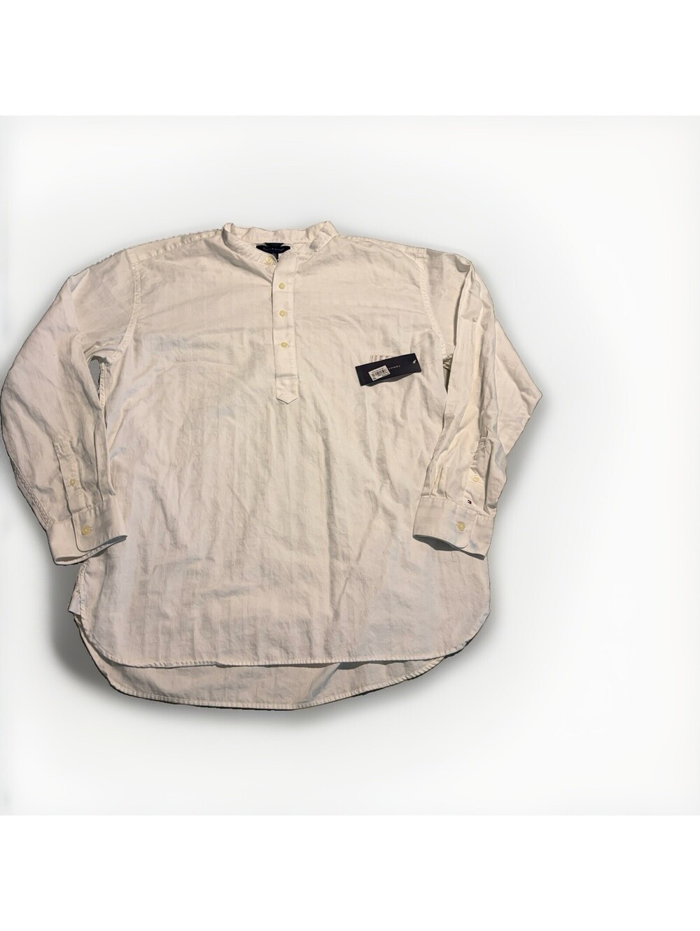 Tommy Hilfiger Mens White Button Down Shirt 80s Two Ply Cotton Sz XL